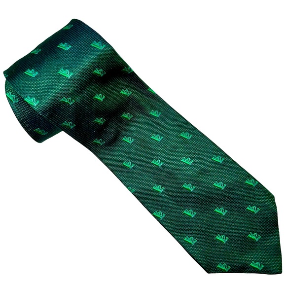 VERSACE V2 CLASSICS SILK TIE IN GREEN - Picture 1 of 5